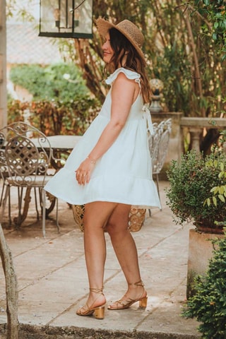 Robe volantée courte - Blanc