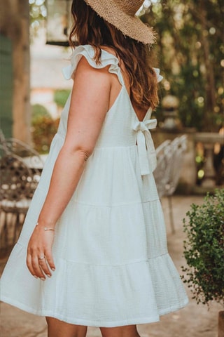Robe volantée courte - Blanc