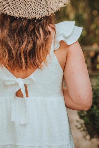 Robe volantée courte - Blanc