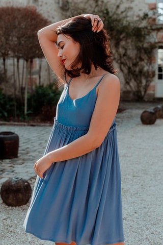 Robe courte - Bleu