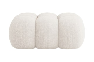 Pouf Maurice - Beige clair - En tissu chenille