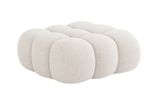Pouf Maurice - Beige clair - En tissu chenille