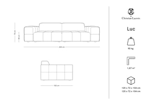 Canapé Luc - Beige - 4 places - Toucher velours