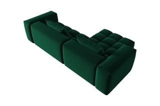 Canapé d'angle gauche modulaire Lorella - Vert bouteille