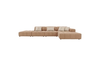 Canapé d'angle droit Luc - Beige foncé