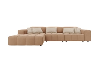 Canapé d'angle gauche Luc - Beige foncé