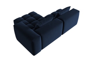 Canapé d'angle droit modulaire Lorella - Bleu roi