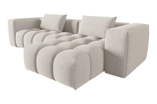 Canapé d'angle droit modulaire Lorella - Beige