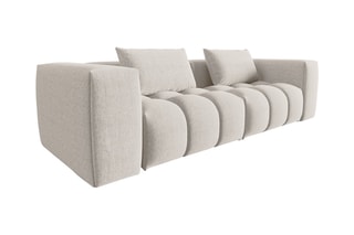 Canapé modulaire Lorella - Beige - 3 places - Revêtement en tissu structurel