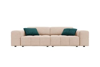 Canapé Luc - Beige - 3 places - Toucher velours