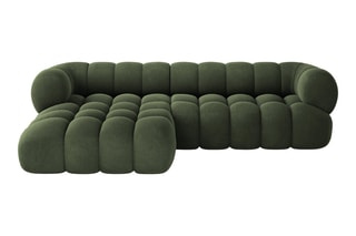 Canapé d’angle gauche Maurice - Vert - 3 places - Toucher velours