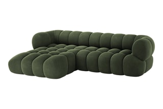 Canapé d’angle gauche Maurice - Vert - 3 places - Toucher velours