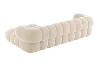 Canapé d’angle droit Maurice - Beige - 3 places - Toucher velours
