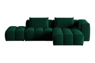 Canapé d'angle droit modulaire Lorella - Vert bouteille