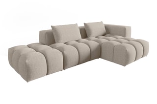 Canapé d'angle droit modulaire Lorella - Sable
