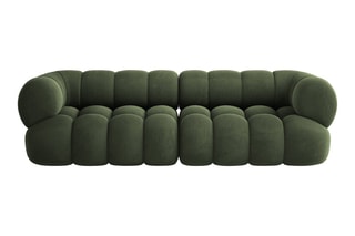 Canapé modulaire Maurice - Vert - 4 places - Toucher velours