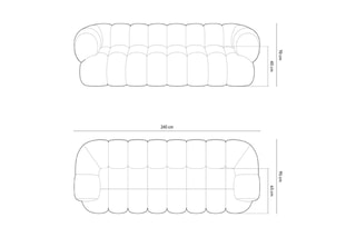 Canapé modulaire Maurice - Vert - 4 places - Toucher velours