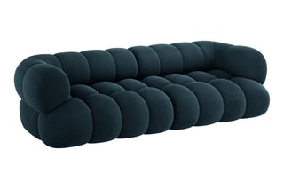 Canapé modulaire Maurice - Bleu pétrole - 4 places - Toucher velours