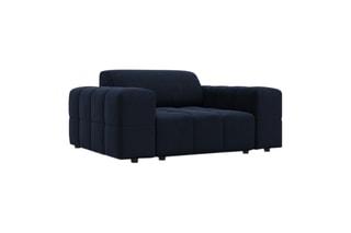 Chauffeuse Luc - Bleu foncé - 1 place - Tissu velours