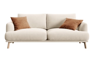 Canapé Margot - Beige - 2 places - En tissu velours