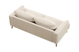 Canapé Margot - Beige - 2 places - En tissu velours