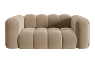 Canapé Elise - Beige - 2 places - En tissu velours