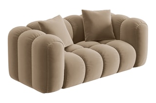 Canapé Elise - Beige - 2 places - En tissu velours