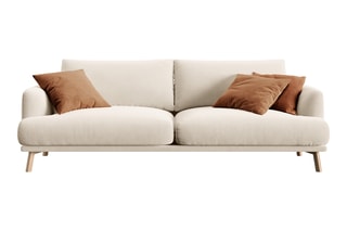 Canapé Margot - Beige - 3 places - En tissu velours