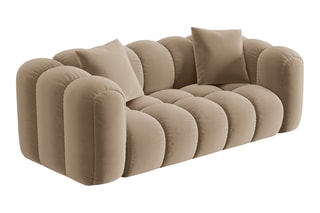 Canapé Elise - Beige - 3 places - En tissu velours