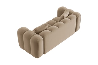 Canapé Elise - Beige - 3 places - En tissu velours