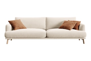 Canapé Margot - Beige - 4 places - En tissu velours