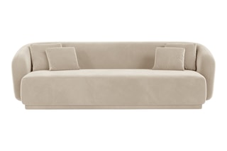 Canapé Louis - Beige - 3 places - Tissu velours