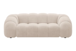 Canapé Lyna - Beige - 3 places - En tissu velours