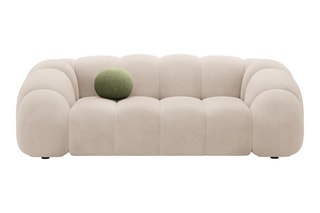Canapé Lyna - Beige - 3 places - En tissu velours