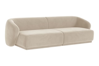 Canapé Louis - Beige - 4 places - Tissu velours