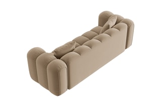 Canapé modulaire Elise - Beige - 4 places - En tissu velours