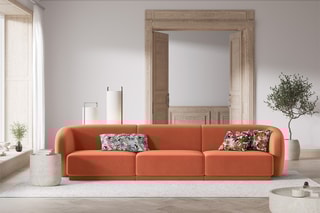 Canapé modulaire Lionel - Corail - 3 places - En tissu velours