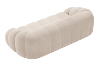 Canapé Lyna - Beige - 4 places - En tissu velours