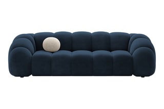 Canapé Lyna - Bleu roi - 4 places - En tissu velours