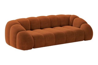 Canapé Lyna - Camel - 4 places - En tissu velours
