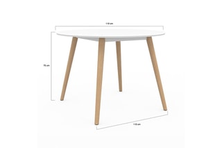 Mesa de jantar Stacy - Branco e natural