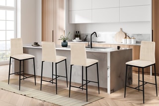 4 bancos de bar Jade - 43 x 100 x 46,5 cm