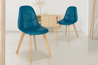 2 cadeiras Rafaela - Azul-pato