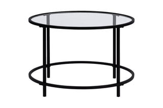 Mesa de centro redonda Siena - Preto e transparente - 70 x 45,5 cm