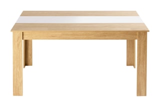 Mesa Gloria - Natural e branco - Estrutura em madeira - 140 x 75 x 90 cm