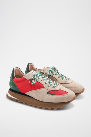 Leren Platform Sneakers - Beige