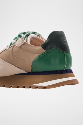 Leren Platform Sneakers - Beige