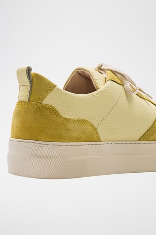 Leren Platform Sneakers - Geel