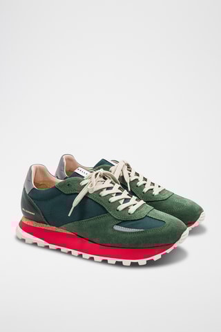 Leren Platform Sneakers - Groen