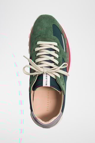 Leren Platform Sneakers - Groen